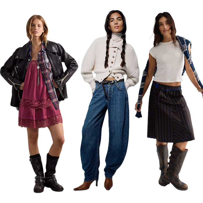 Models wear Free People clothing. 