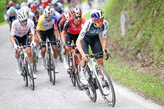 CASTELRAIMONDO ITALY MAY 17 Thomas Pidcock of Great Britain and Team Q365 Pro Cycling attacks during the 108th Giro dItalia 2025 Stage 8 a 197km stage from Giulianova to Castelraimondo UCIWT on May 17 2025 in Castelraimondo Italy Photo by Dario BelingheriGetty Images
