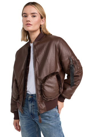 Alpha Industries Reversible Faux Leather Ma-1 Bomber Jacket