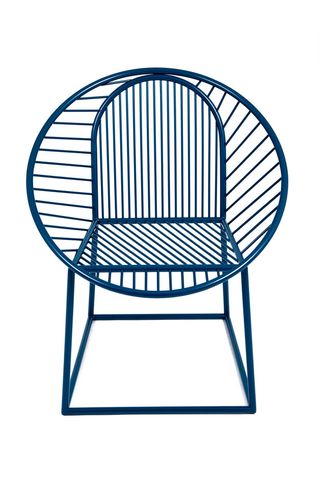 Blue metal circular chair