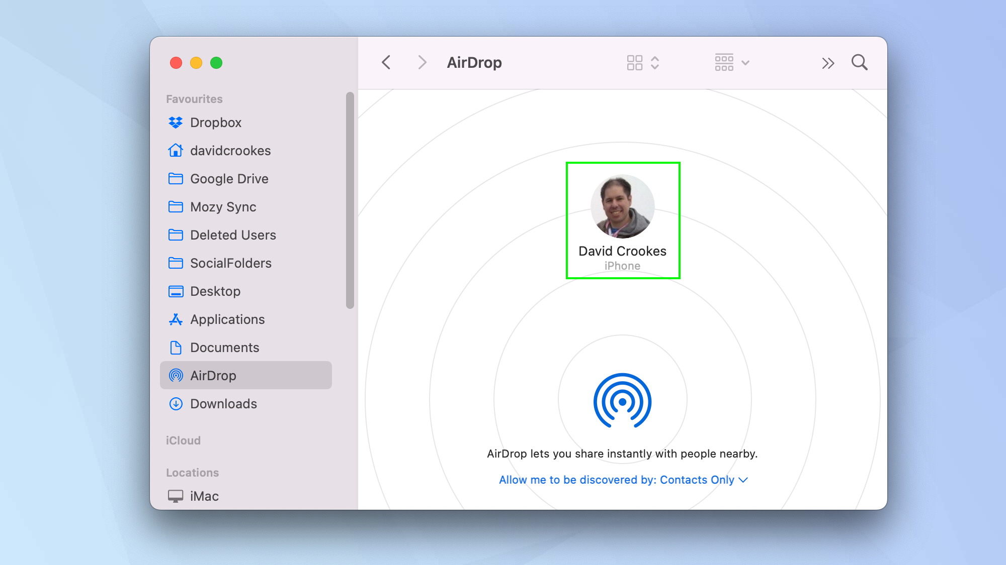 Airdrop on Mac