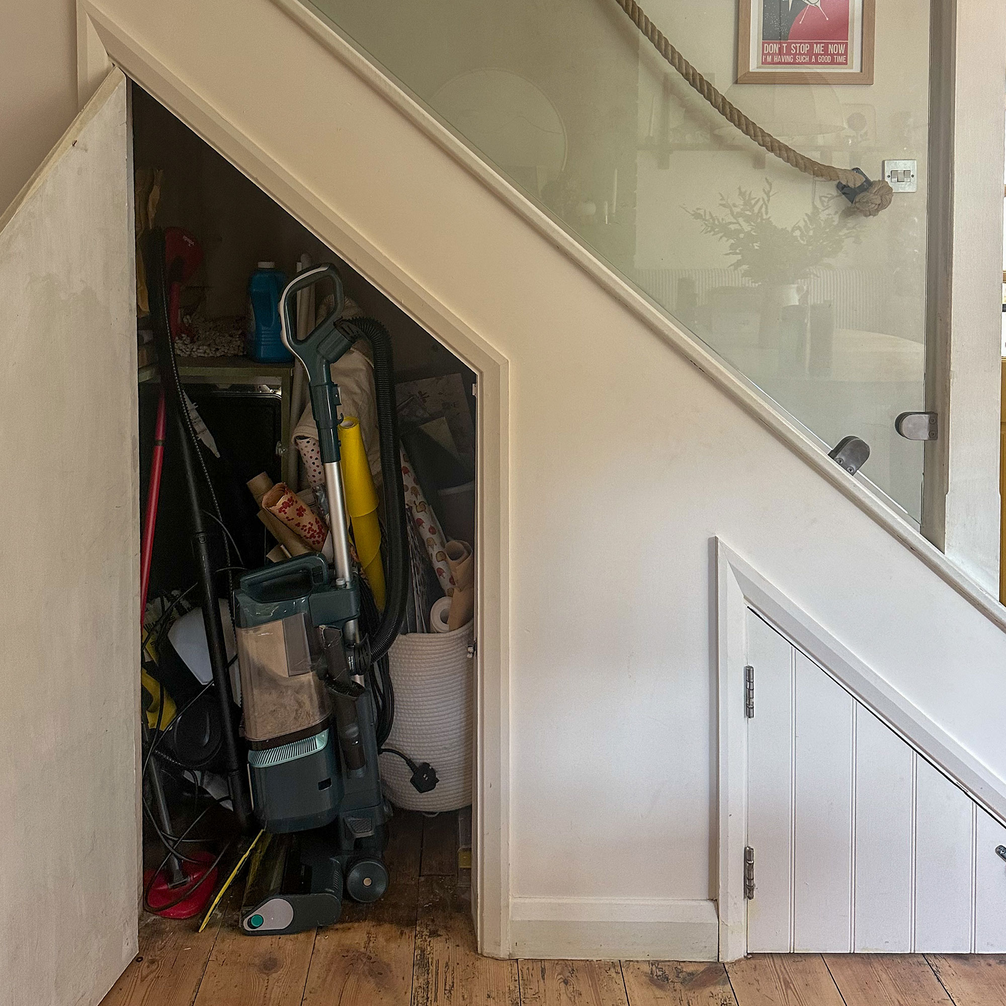 Under stairs cupboard with vacuum
