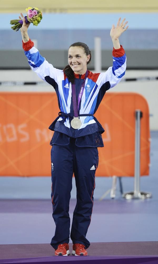 Victoria Pendleton (Great Britain) on the podium