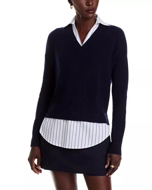 Layered Look Cashmere Sweater - Exclusive