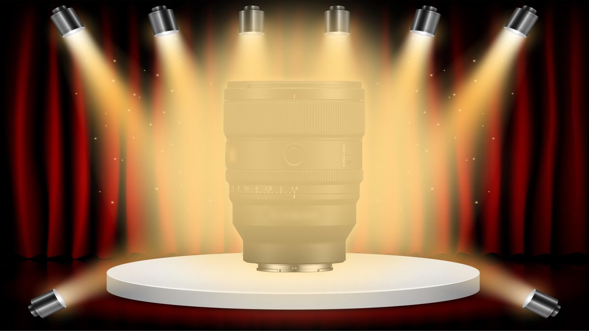 Illustration of a Sony lens on a stage