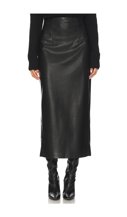Leather Hi-Waist Curve Skirt