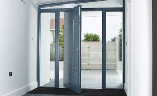 Pivot door in contemporary house design