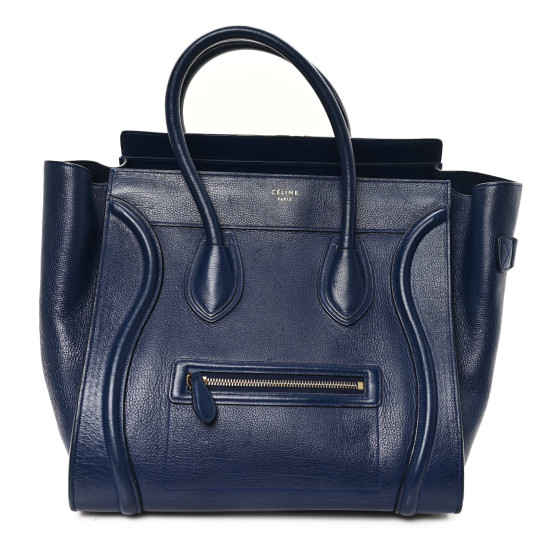 Celine Drummed Calfskin Mini Luggage Ink