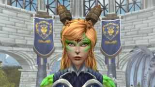 World of Warcraft: Dragonflight playable Dracthyr character close-up