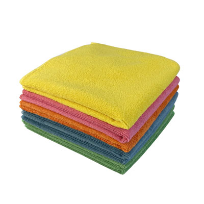 five pack of multicoloured microfibre cleaning cloths