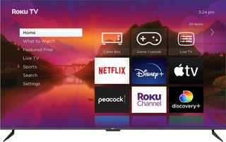 The Roku Plus Series 4K QLED TV on a white background.