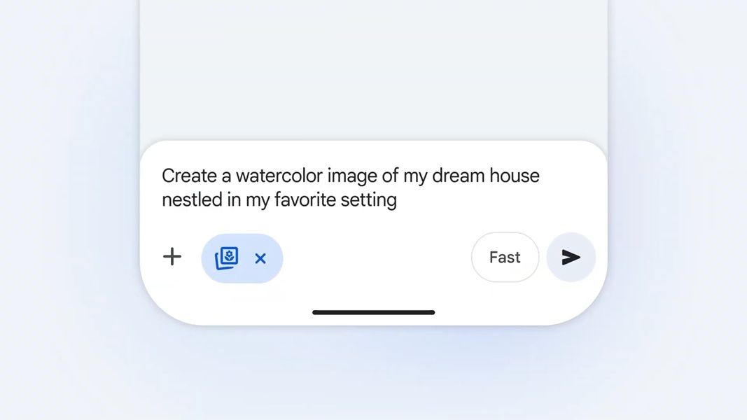 Google's Gemini now merges its Personal Intelligence software with Nano Banana 2 to create images for users using simple prompts, such as this one that asks for a dream house design.