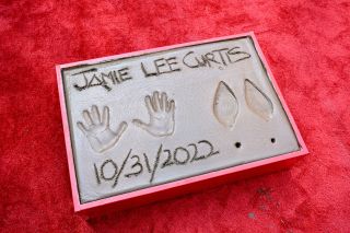 Jamie Lee Curtis' hand and feet print