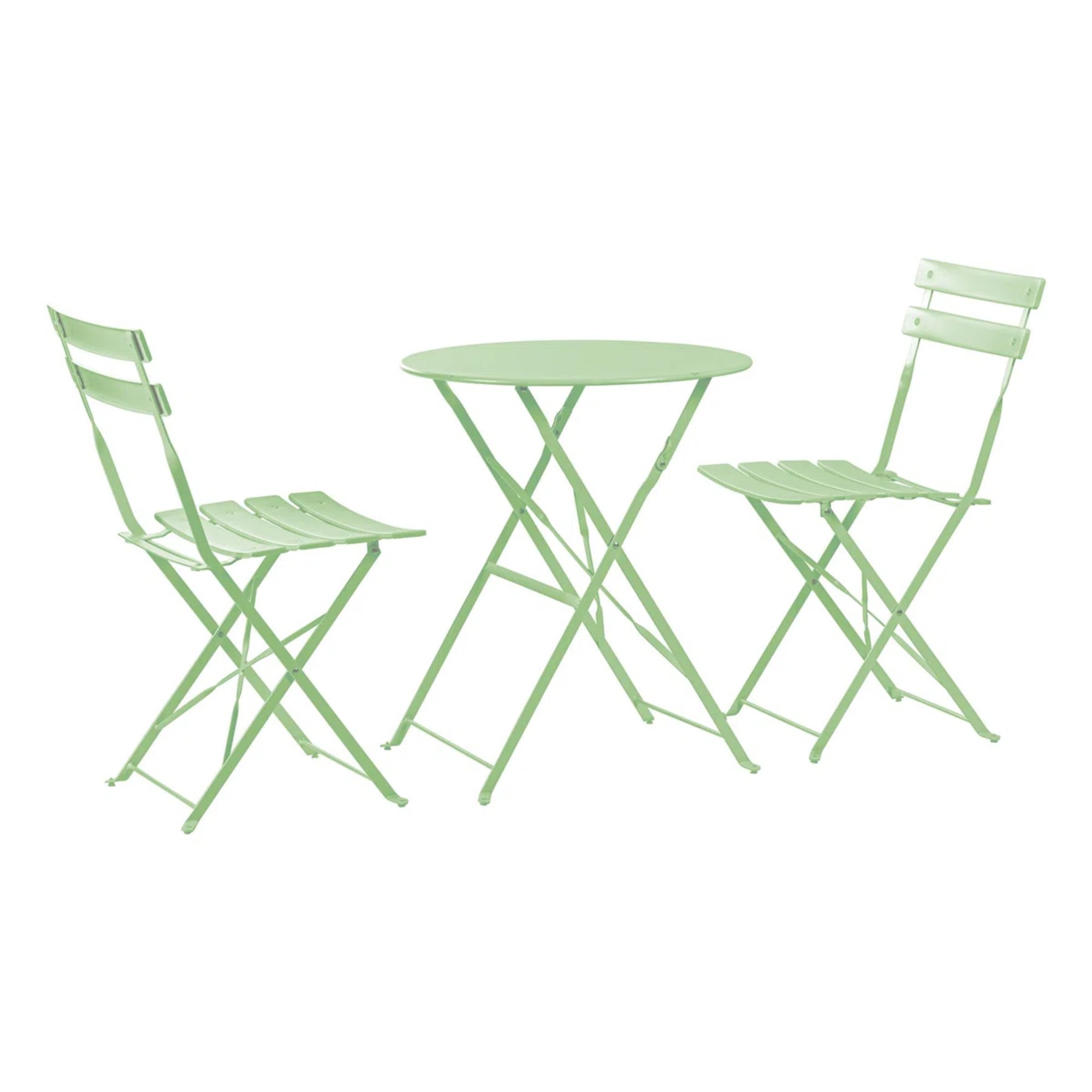Harbour Housewares 2 Seater Sussex Bistro Set, Round, Sage Green