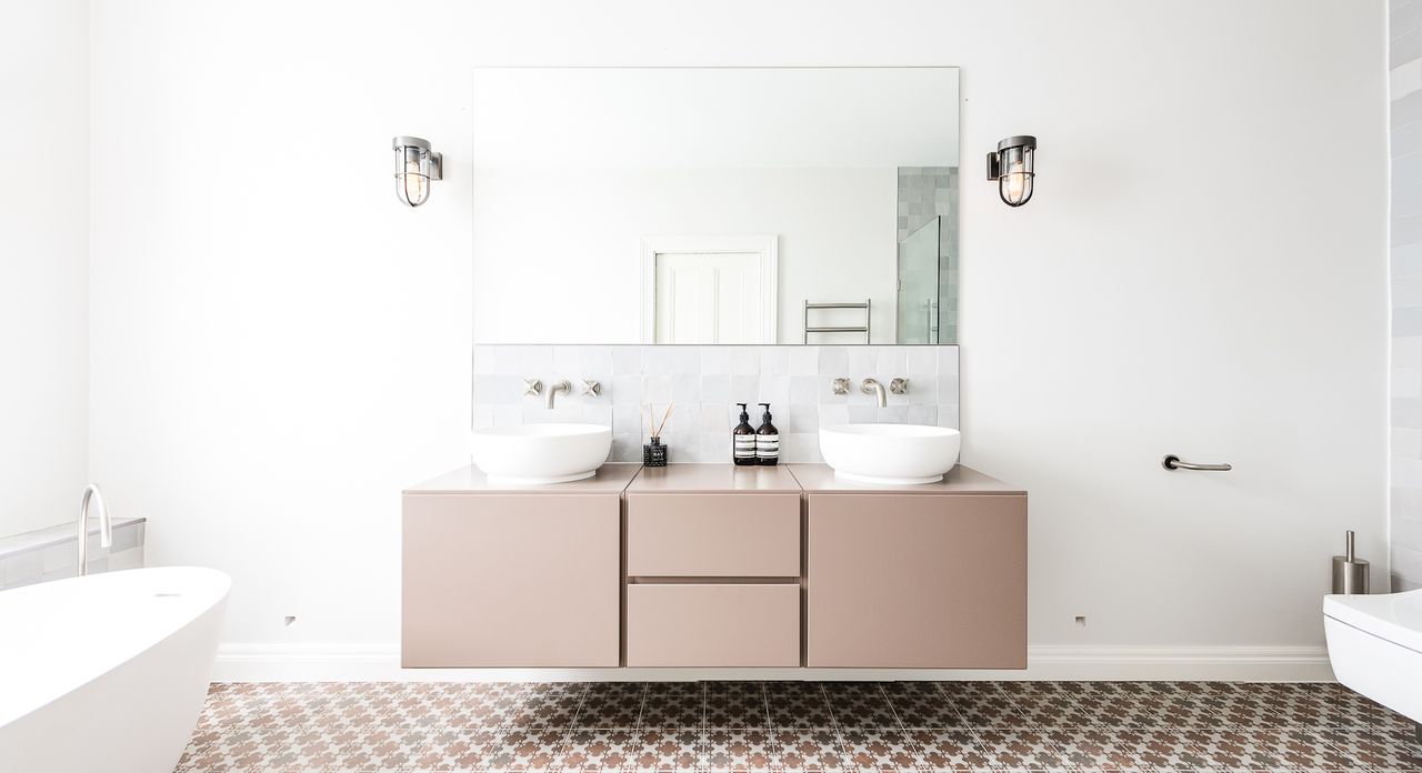 pink double vanity