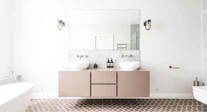 pink double vanity