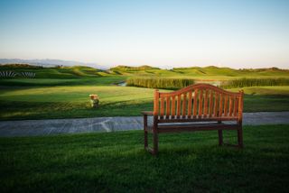 bench on golf course