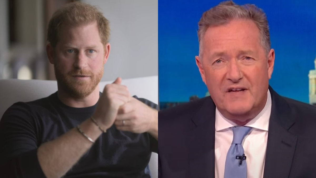 Prince Harry in Harry &amp; Meghan and Piers Morgan on Piers Morgan Uncensored.