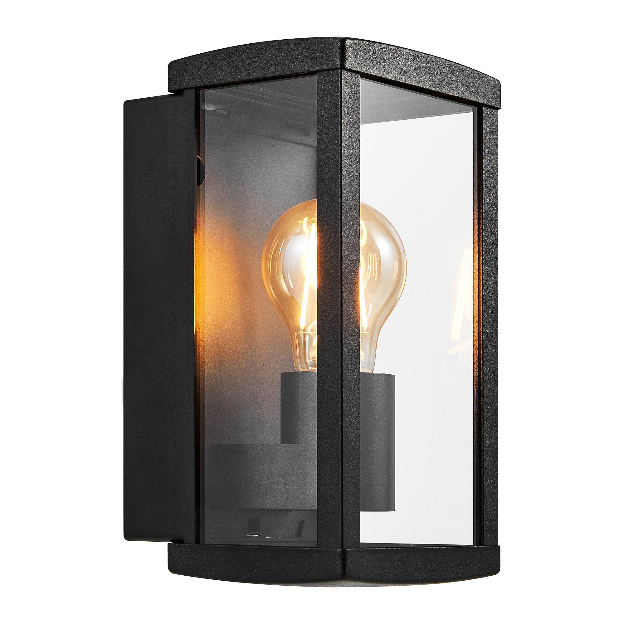 Norlux Luchy Outdoor Patio Terrace Garden Wall Light In Black (Height) 22.7cm