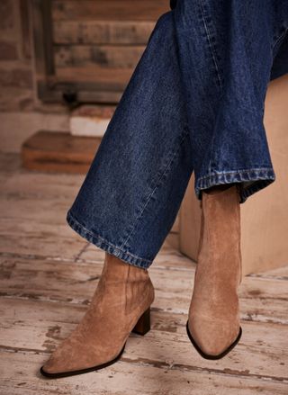 Neutral Suede Ankle Boots