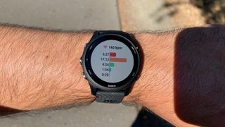 Heart rate averages across a workout on the Garmin Forerunner 255