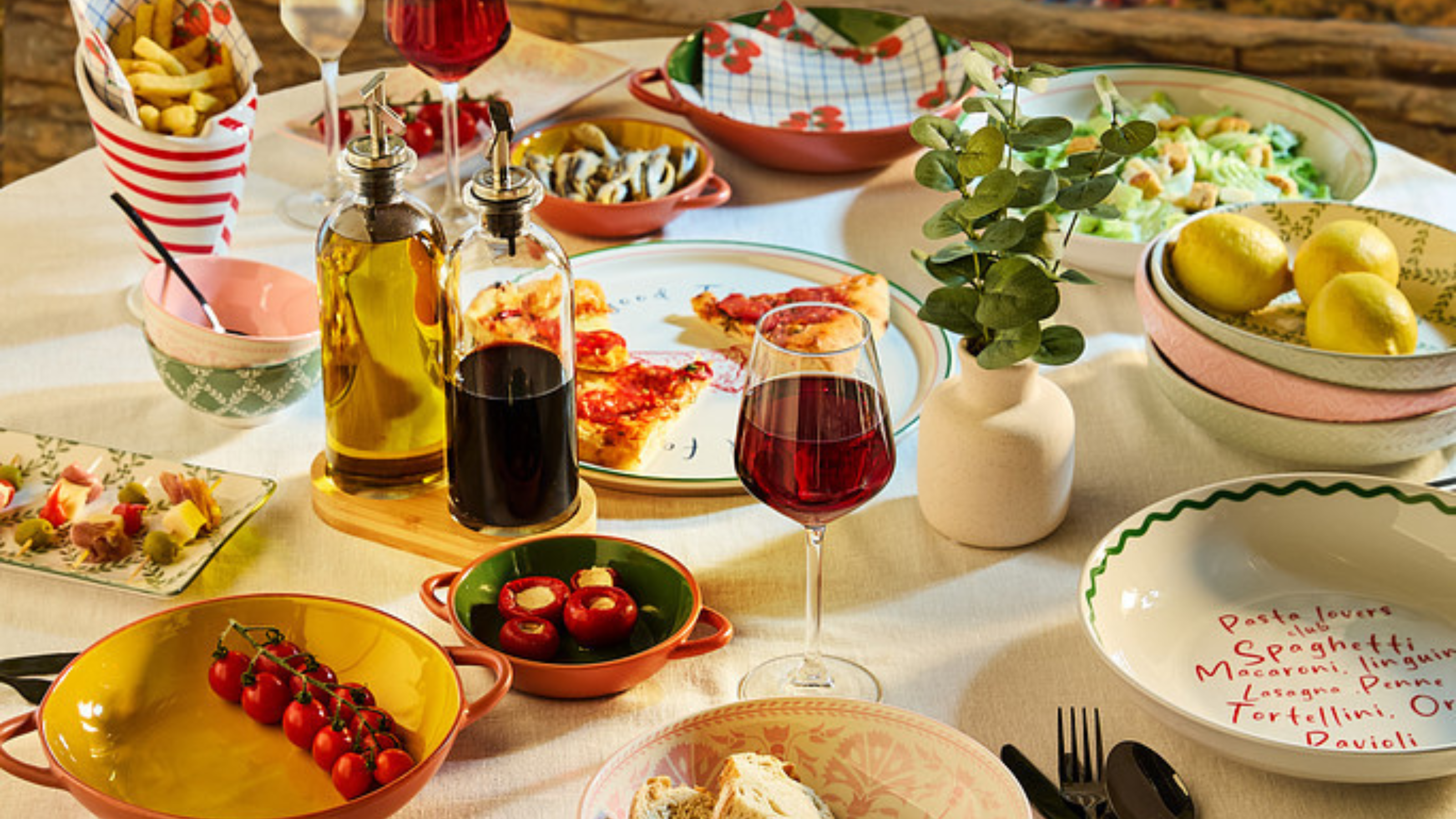 B&amp;M Mediterranean collection on a table.