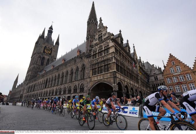 The peloton in action during the 2014 edition of Gent-Wevelgem