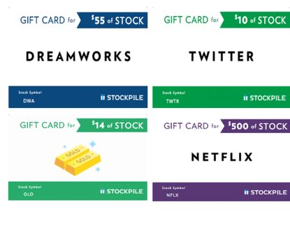 You will now be able to buy gift cards of stock
