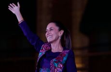 Claudia Sheinbaum, the virtual winner for the presidency of Mexico for the MORENA party, is going to the Zocalo in Mexico City, Mexico, on June 7, to thank her supporters for voting for her. 