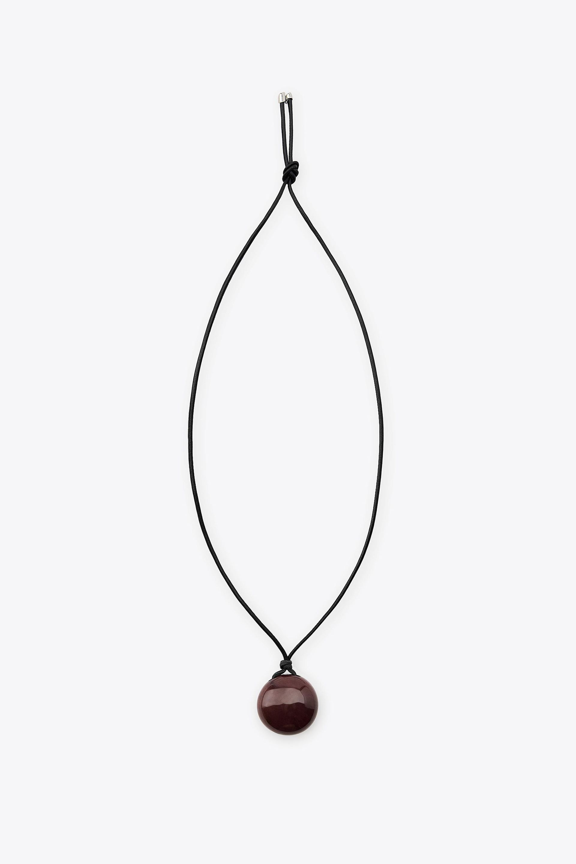 Leather Cord Stone Necklace