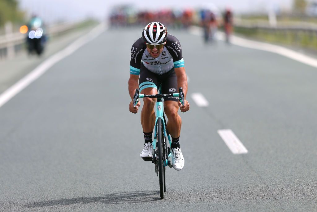 Robert Stannard (Team BikeExchange attacks) in breakaway during the 76th Tour of Spain 2021 Stage 9 