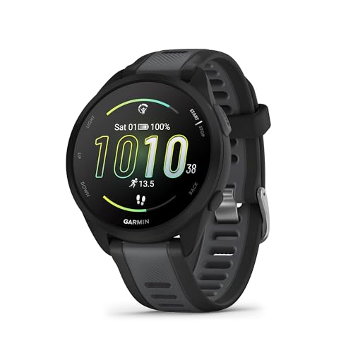 Garmin Forerunner 165, Running Smartwatch, Colorful Amoled Display, Training Metrics and Recovery Insights, Black