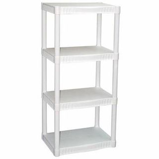 Product, Shelving, White, Grey, Shelf, Rectangle, Parallel, Metal, Iron, Transparent material,