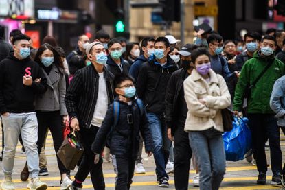 Pedestrians in Hong Kong