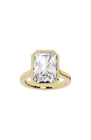 18k Gold Radiant Lab Created Diamond Solitaire Ring - 8.0 Ctw