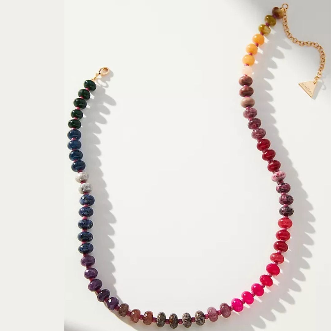 Anthropologie Rainbow Stone Necklace