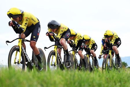 PERREUX, FRANCE - JUNE 09: Matteo Jorgenson of United States and Team Visma | Lease a Bike competes during the 78th Tour Auvergne-Rhone-Alpes 2026, Stage 3 a 28.4km team time trial stage from Perreux to Perreux / #UCIWT / on June 09, 2026 in Perreux, France. (Photo by Dario Belingheri/Getty Images)