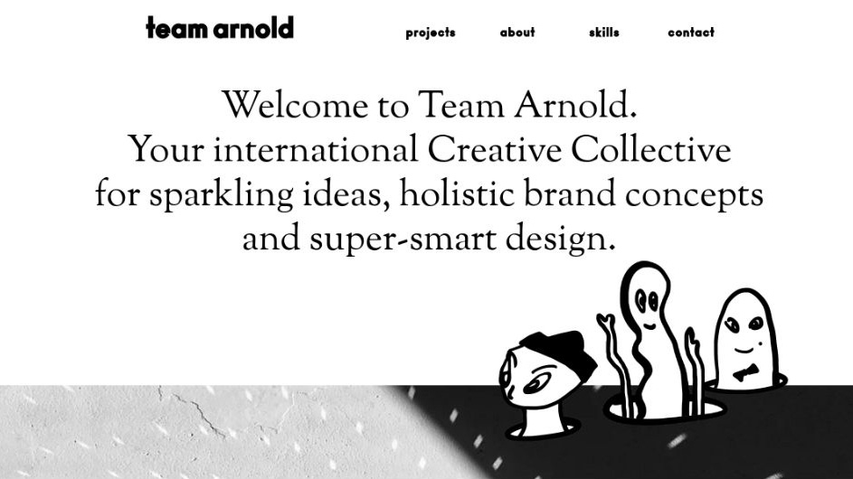 Creative collective Team Arnold’s new site evokes a sense of fun and approachability