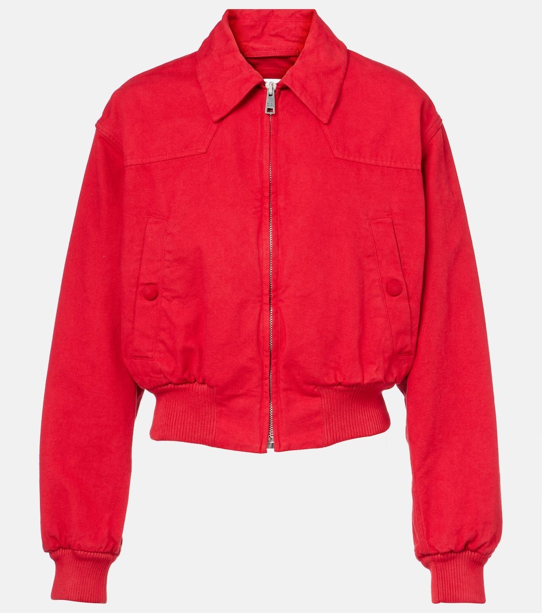 Cropped Cotton Bomber Jacket