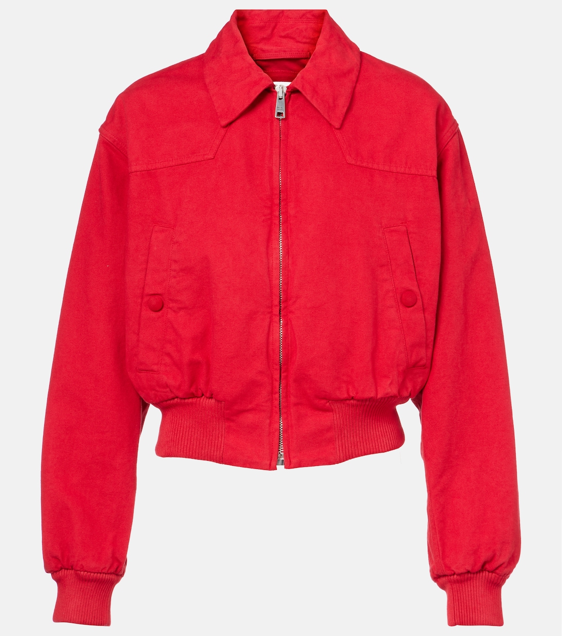 Cropped Cotton Bomber Jacket