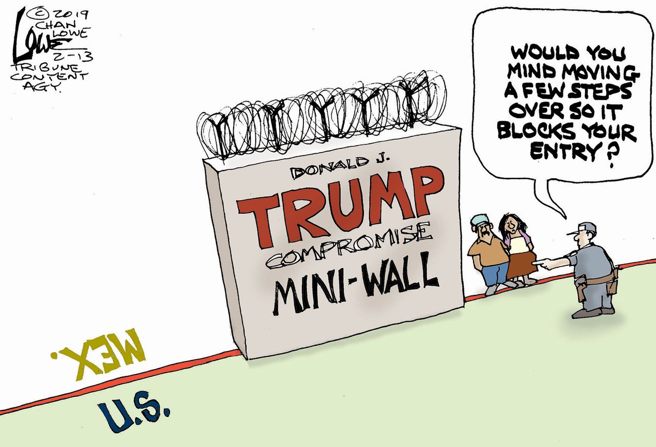 Political&amp;amp;nbsp;Cartoon&amp;amp;nbsp;U.S. Trump Border Wall Compromise Mexico