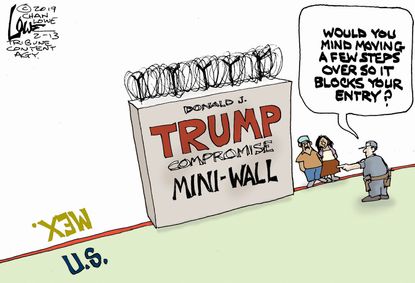 Political&nbsp;Cartoon&nbsp;U.S. Trump Border Wall Compromise Mexico