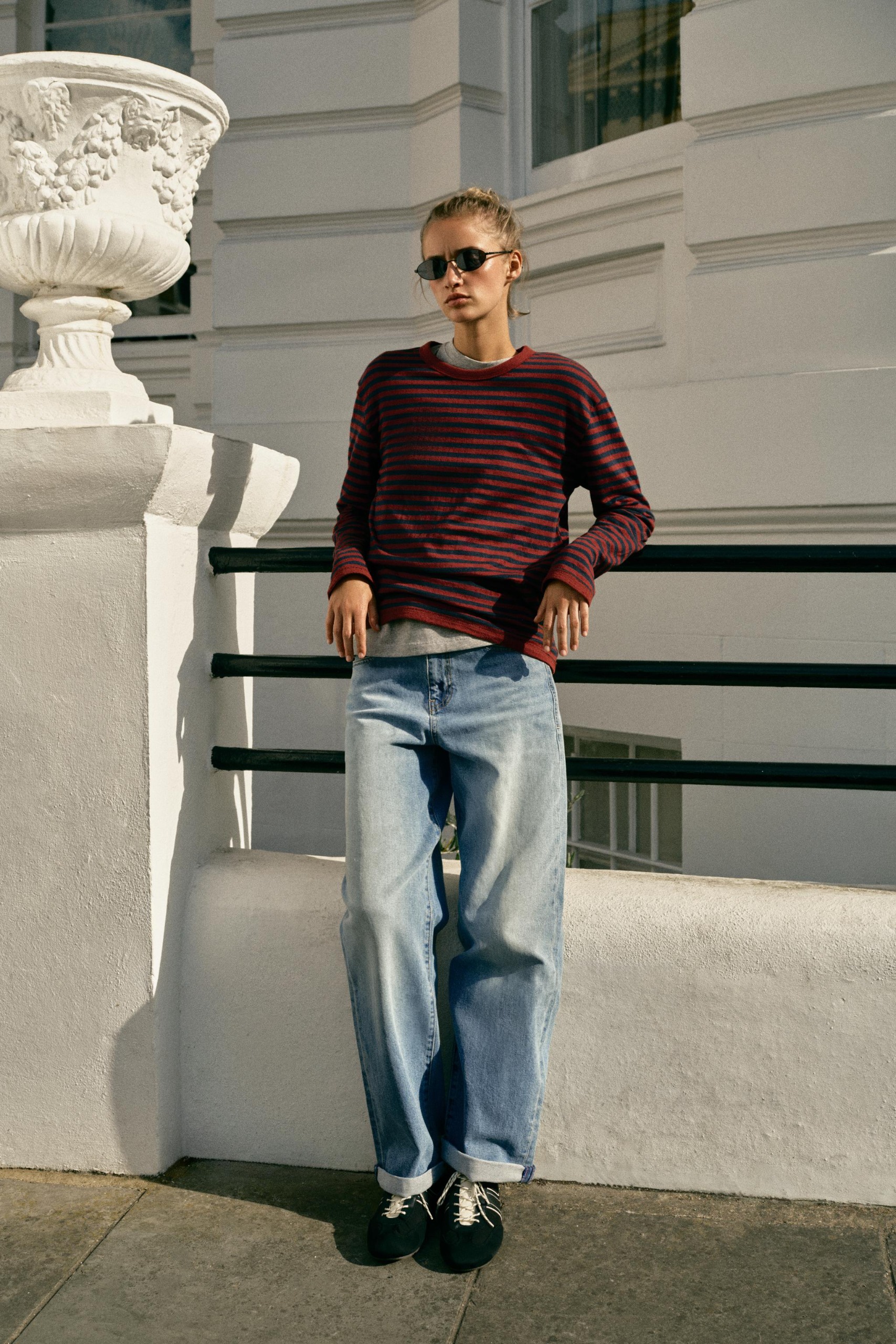 Striped T-Shirt - Red / Navy - S