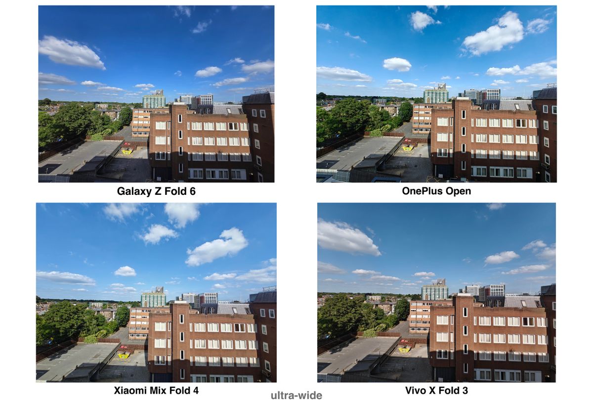 Photos captured on the Samsung Galaxy Z Fold 6, OnePlus Open, Xiaomi Mix Fold 4 and Vivo X Fold 3 Pro