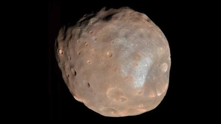 NASA's snap of Phobos, captured by the High Resolution Imaging Science Experiment (HiRISE) camera on its Mars Reconnaissance Orbiter.