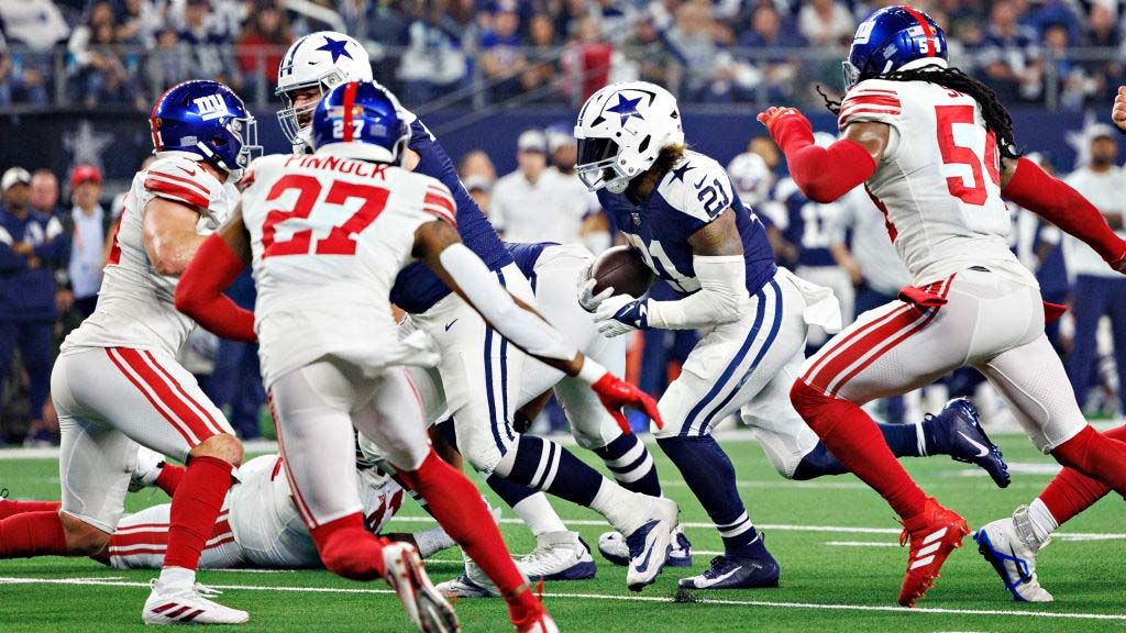 The New York Giants and Dallas Cowboys play in the middle game of the NFL’s Thanksgiving Day tripleheader.