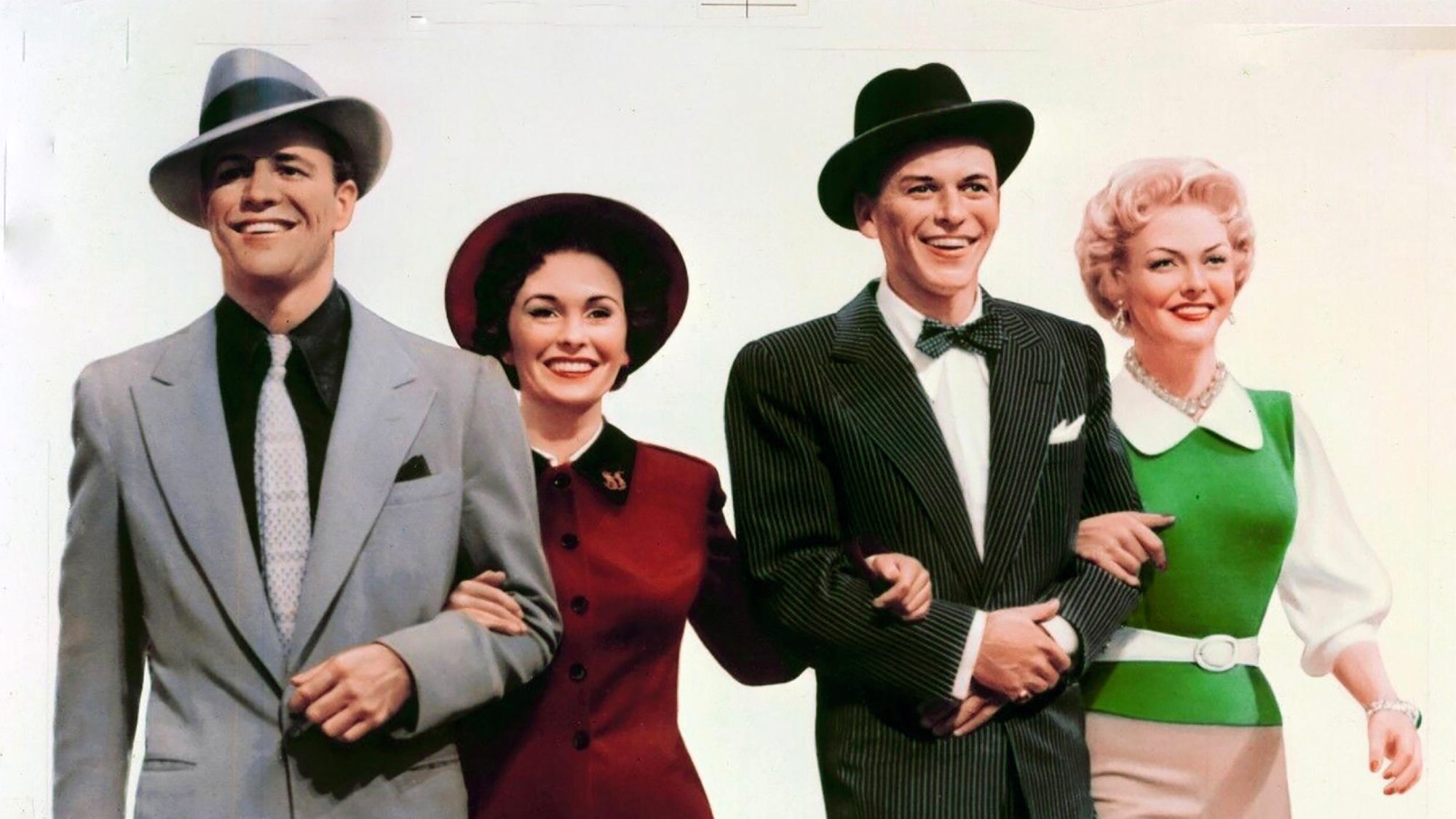 (left to right) Marlon Brando, Jean Simmons, Frank Sinatra, Vivian Blaine in Guys and Dolls