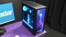 A Maingear MG-1 AMD Advantage gaming PC on a desk