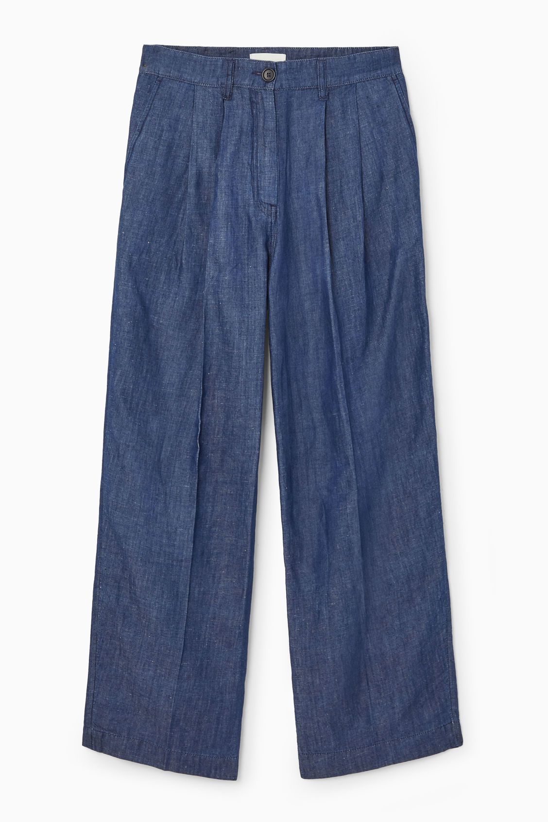 Wide-Leg Tailored Denim Pants