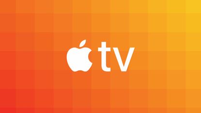 Apple TV logo on a orange yellow background